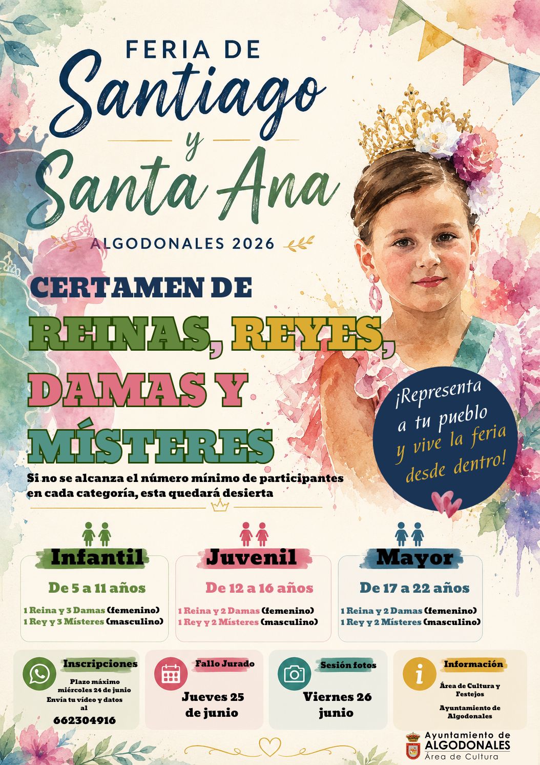 Bases certamen de reinas, reyes, damas y místeres. Feria 2026